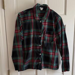 J. Crew Tartan Plaid Blouse, L